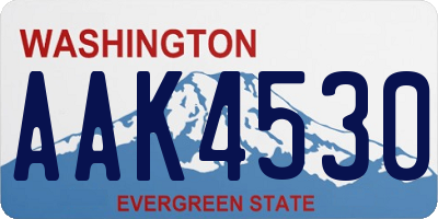 WA license plate AAK4530
