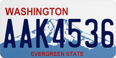 WA license plate AAK4536