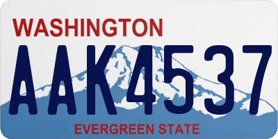 WA license plate AAK4537