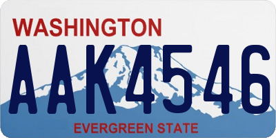 WA license plate AAK4546