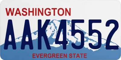 WA license plate AAK4552