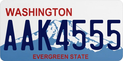 WA license plate AAK4555