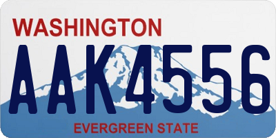 WA license plate AAK4556