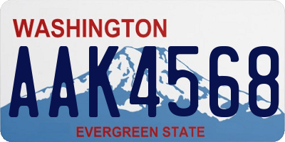 WA license plate AAK4568