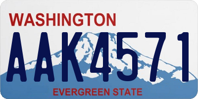 WA license plate AAK4571