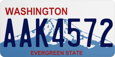 WA license plate AAK4572