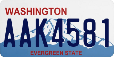 WA license plate AAK4581