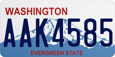 WA license plate AAK4585