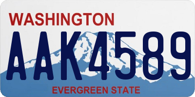 WA license plate AAK4589
