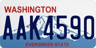 WA license plate AAK4590