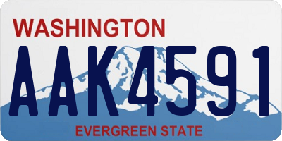 WA license plate AAK4591