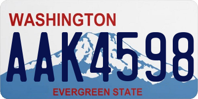 WA license plate AAK4598