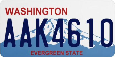 WA license plate AAK4610