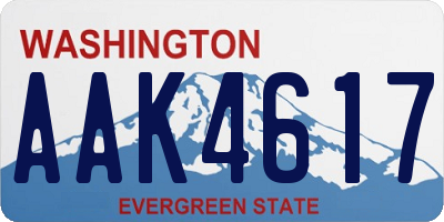 WA license plate AAK4617