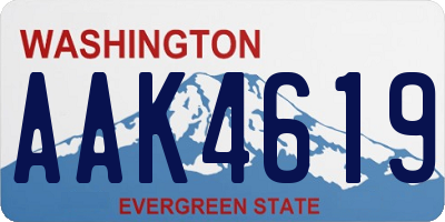 WA license plate AAK4619