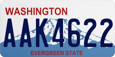 WA license plate AAK4622
