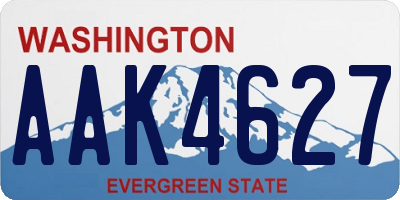 WA license plate AAK4627