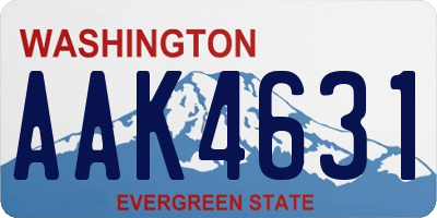 WA license plate AAK4631