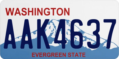 WA license plate AAK4637