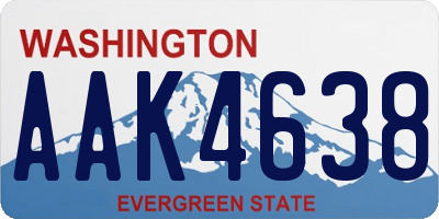 WA license plate AAK4638