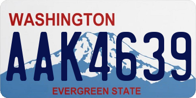 WA license plate AAK4639