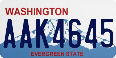 WA license plate AAK4645