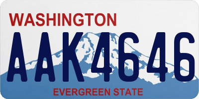 WA license plate AAK4646