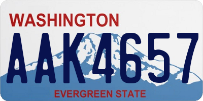 WA license plate AAK4657