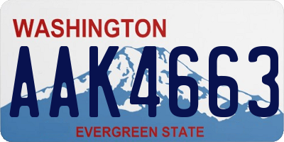 WA license plate AAK4663