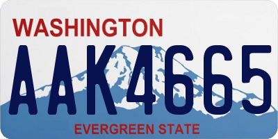 WA license plate AAK4665