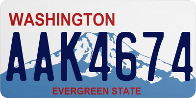 WA license plate AAK4674