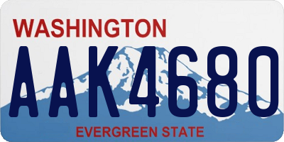 WA license plate AAK4680