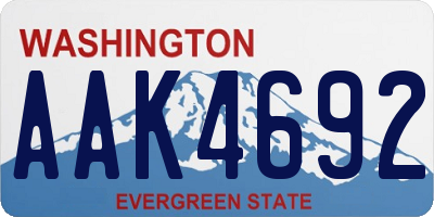 WA license plate AAK4692