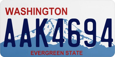 WA license plate AAK4694