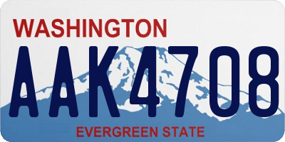 WA license plate AAK4708