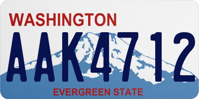 WA license plate AAK4712