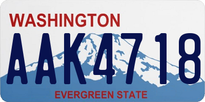 WA license plate AAK4718