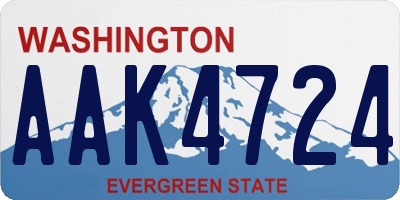 WA license plate AAK4724