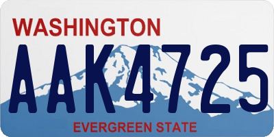 WA license plate AAK4725