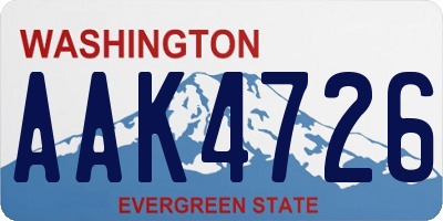 WA license plate AAK4726