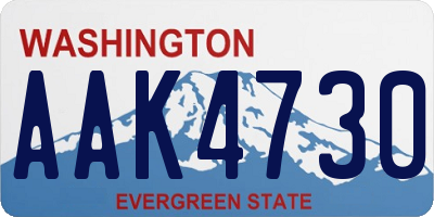 WA license plate AAK4730