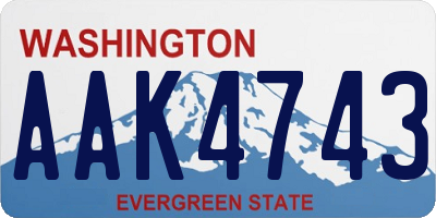 WA license plate AAK4743