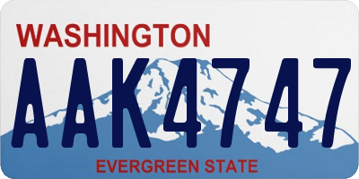 WA license plate AAK4747