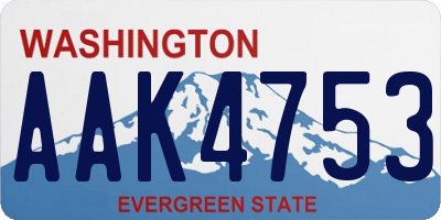 WA license plate AAK4753