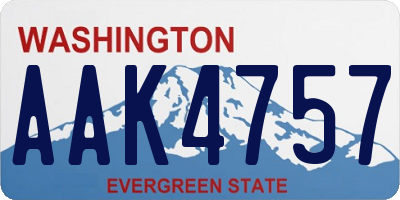 WA license plate AAK4757