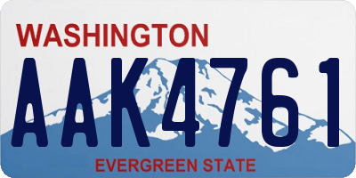 WA license plate AAK4761