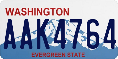 WA license plate AAK4764