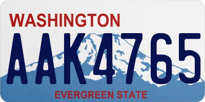 WA license plate AAK4765