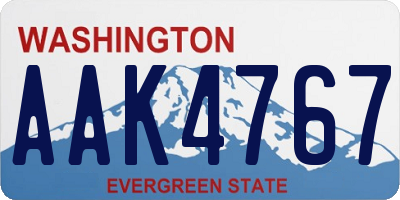 WA license plate AAK4767