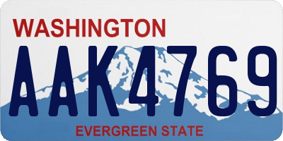 WA license plate AAK4769